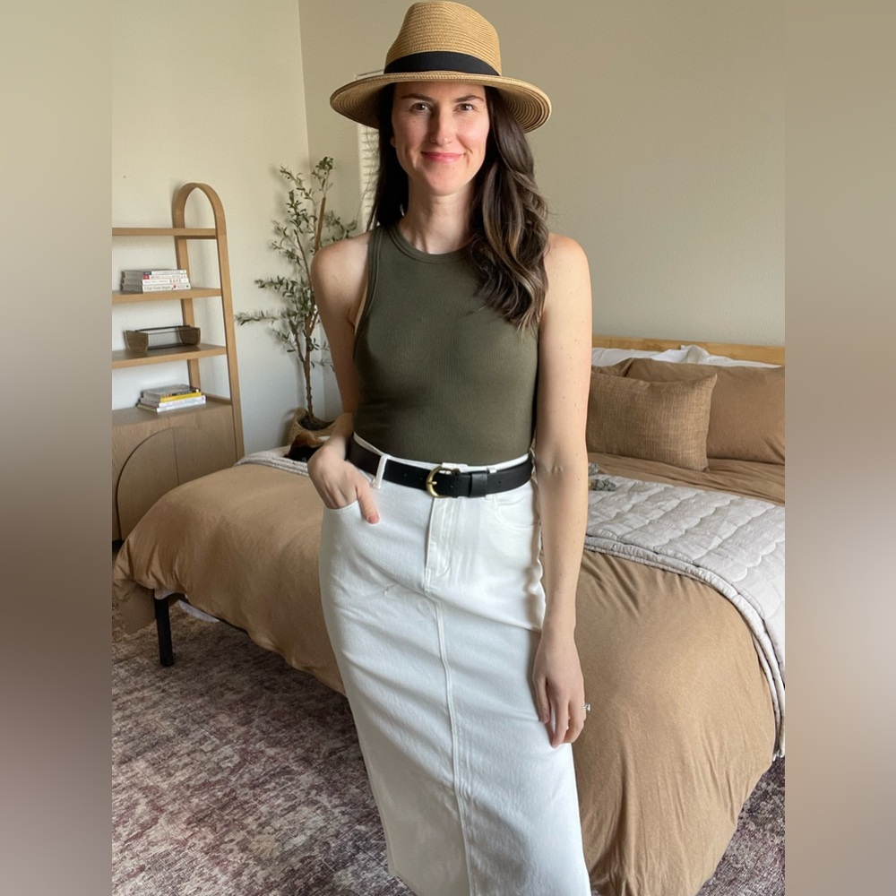 White Denim skirt, 8